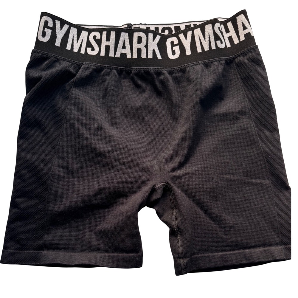 Gymshark Flex Cycling Athletic Shorts Black High Waist Seamless  M
